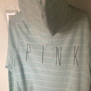 Mint green off the shoulders stripped sweater